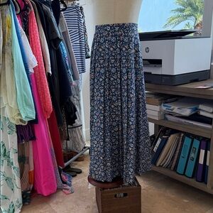 Floral Blue Maxi Skirt